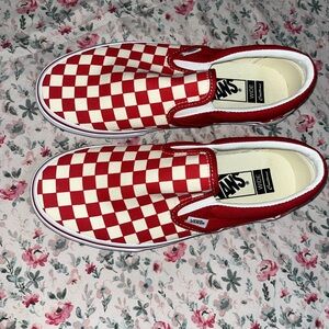 BRAND NEW red checkered vans